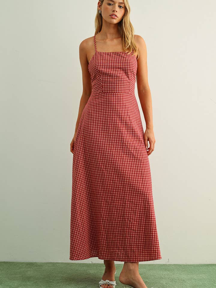 D4784 RUTIGT MÖNSTER LÅNGÄRMAD för wholesale av MIOU MUSE