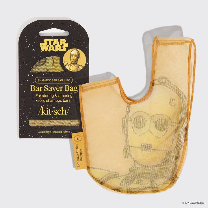 Star Wars™ & Kitsch Shampoo Bar Saver Bag - C-3PO for wholesale by KITSCH
