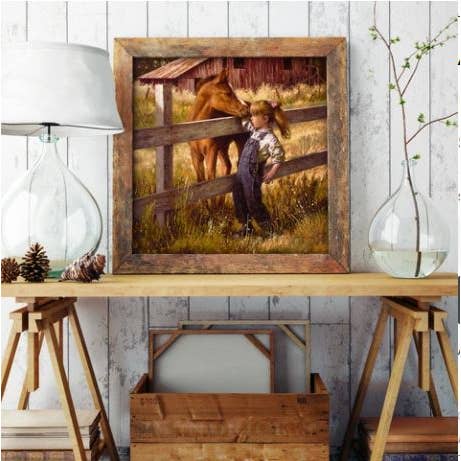 Roslyn Décor - Wholesale Art Print - D3178-2P | A Quick Sniff- Horse Art Print