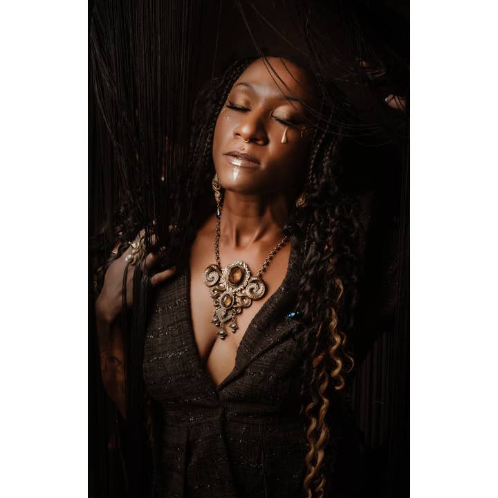 Trollbinde - Wholesale Bib Necklace - Serpent Fire: Twin Coils Plate Pendant5