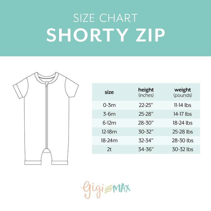 Gigi and Max - Wholesale Jumpsuit - Baby - Drew Dino SHORTY ZIP Bamboo Baby Summer Sleepies Little