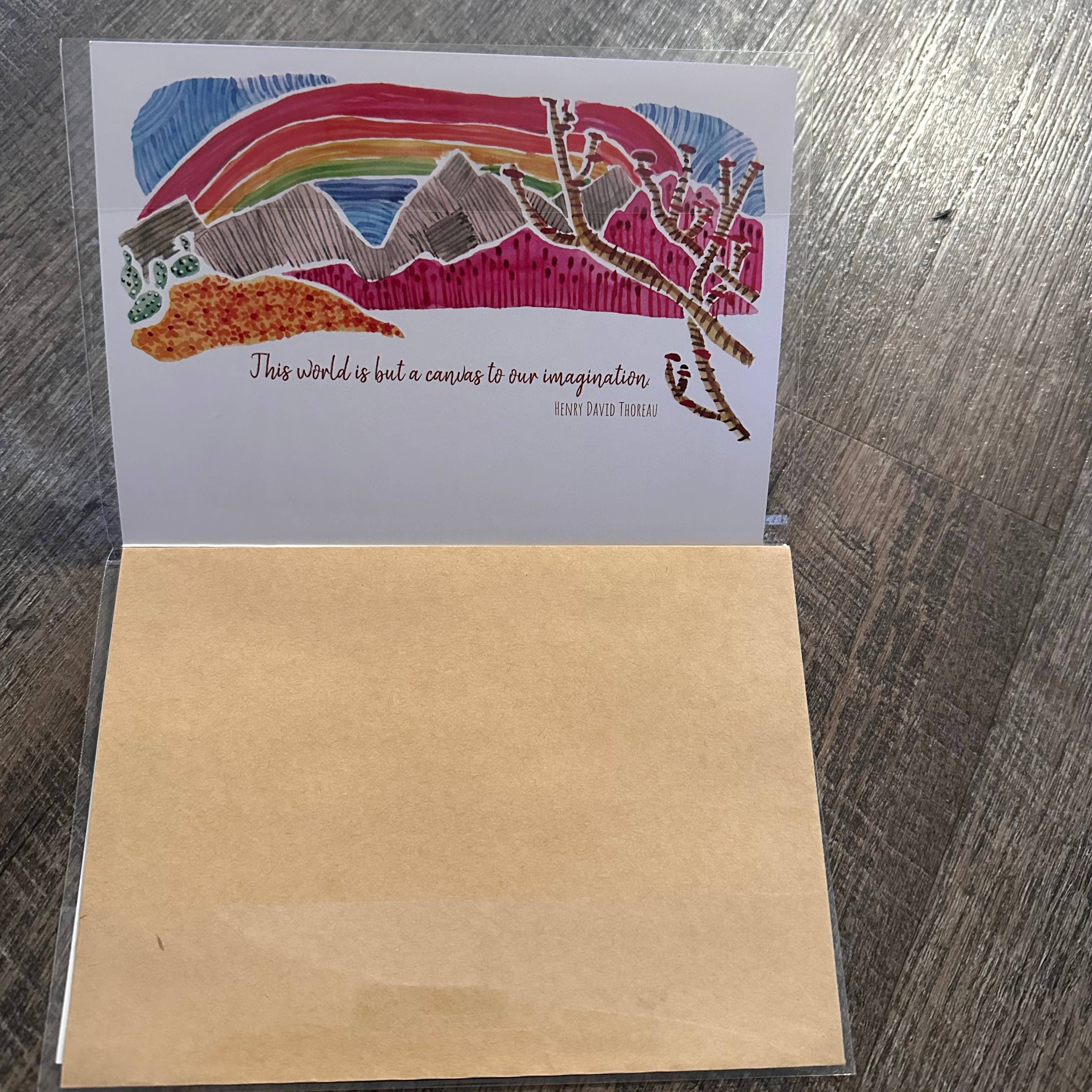 Mary M Spencer Design - Wholesale Everyday Greeting Card - Coyote Desert Scene  5 x 7 Southwest Greeting Card4