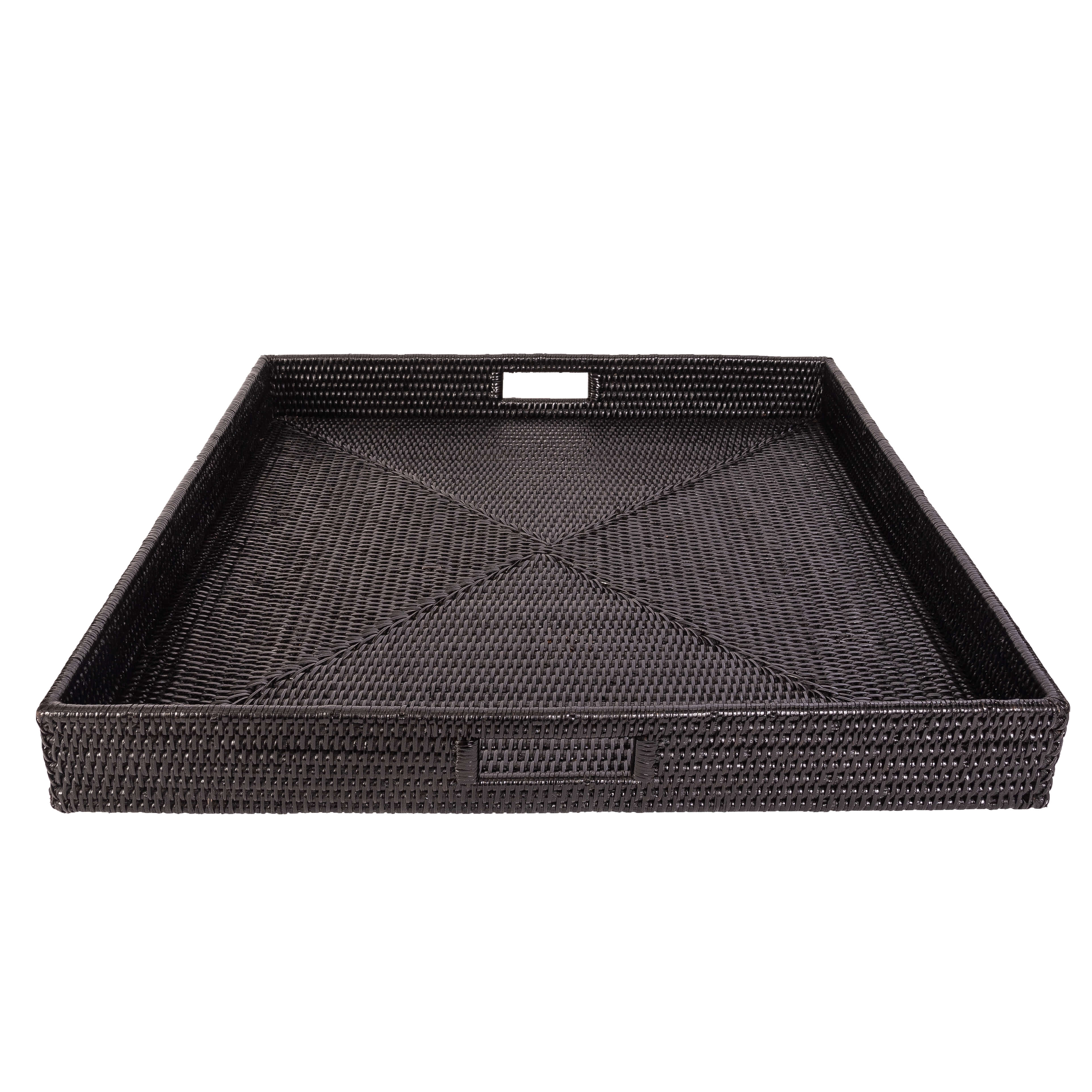 Artifacts Trading Company – wholesale Serving tray – Square Serving Tray - Ottoman with Cutout Handles2