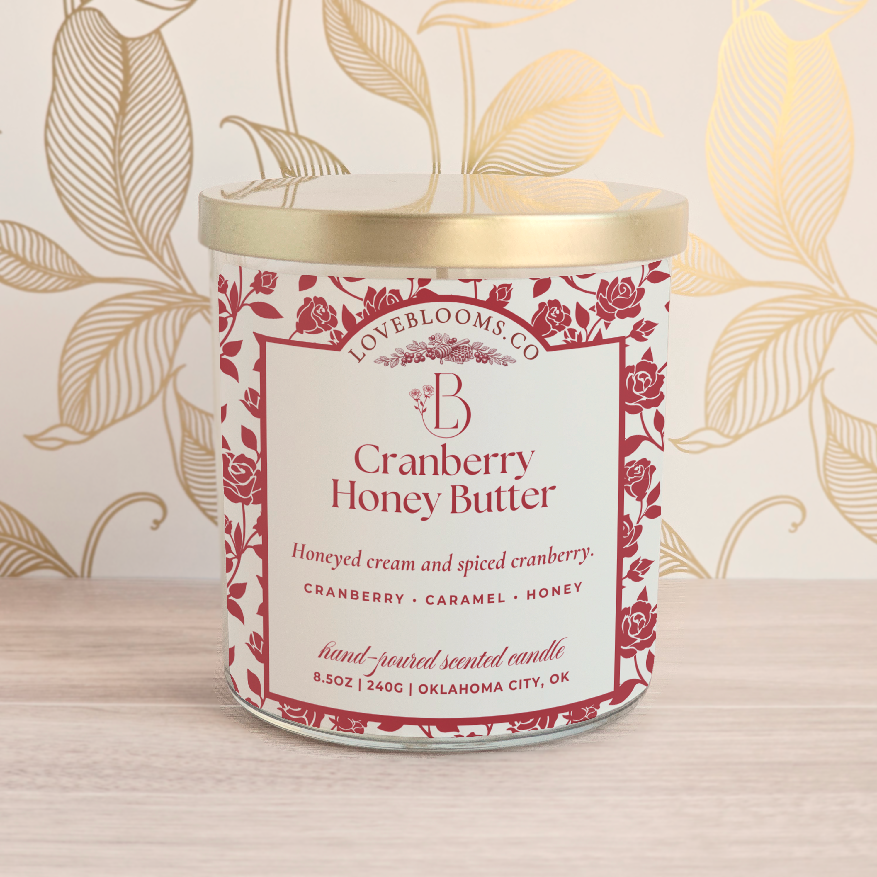 Love Blooms - Wholesale Jar/Filled Candle - Cranberry Honey Butter | Seasonal Scented Candle3