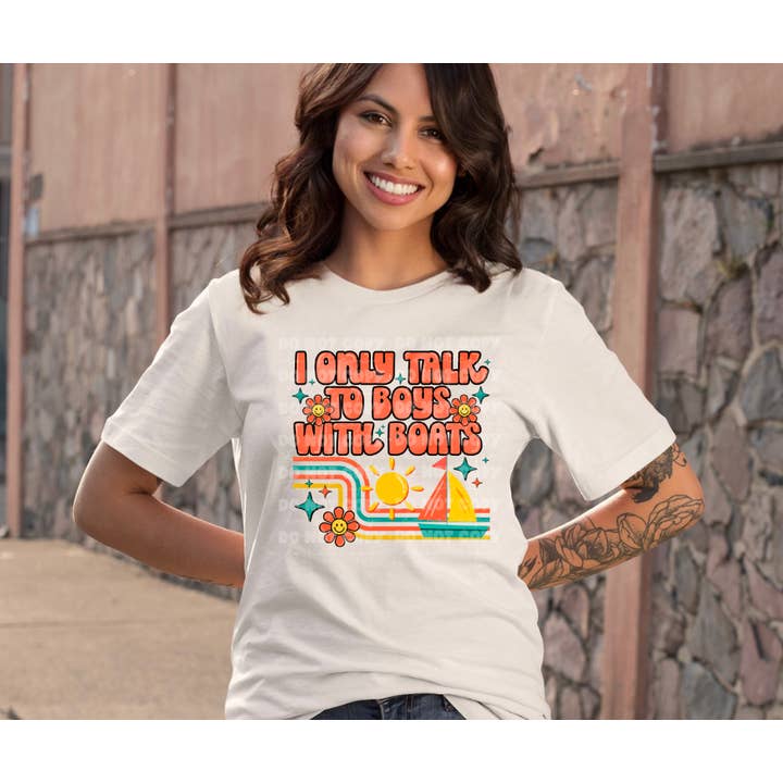 5713 - Je ne parle qu'aux garçons avec des bateaux *DTF pour la vente par It's Transfer Time