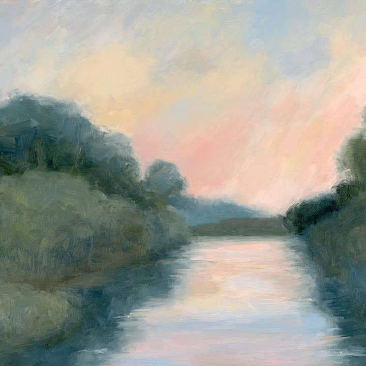 Impressão em Tela Horizontal de Paisagem Fluvial Pastel por atacado de Michelle Blackhawk Studio