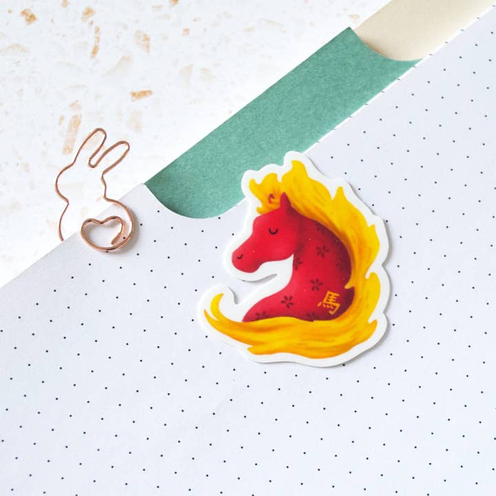 Lunar New Year Year of the Horse Vinyl Sticker for wholesale by Hop & Flop