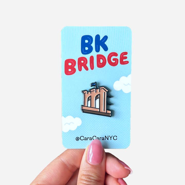 Brooklyn Bridge 1" Enamel Pin for wholesale by CaraCaraNYC