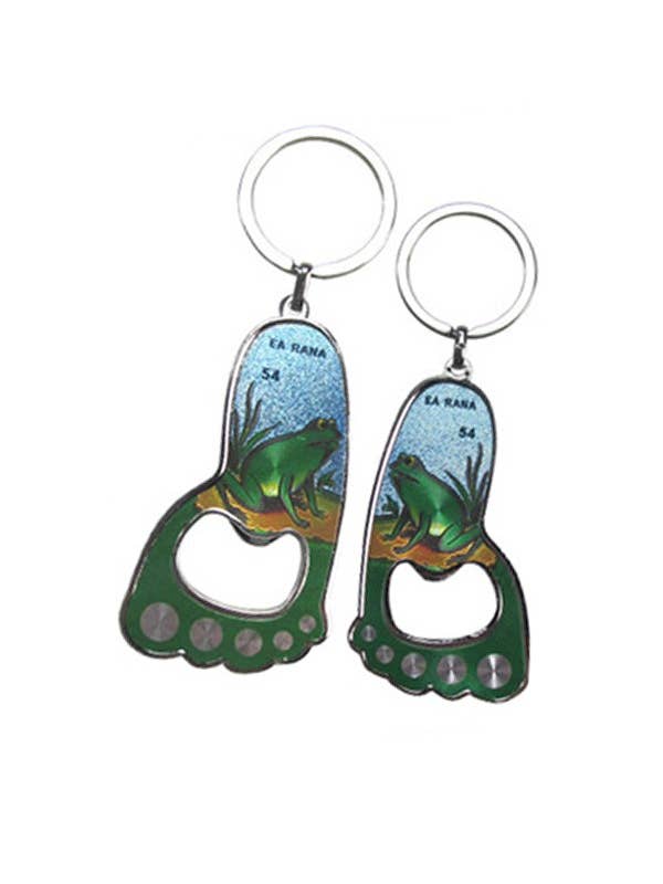 La Loteria Engraved Footprint Metal Novelty Key Chain for wholesale by Cap Zone