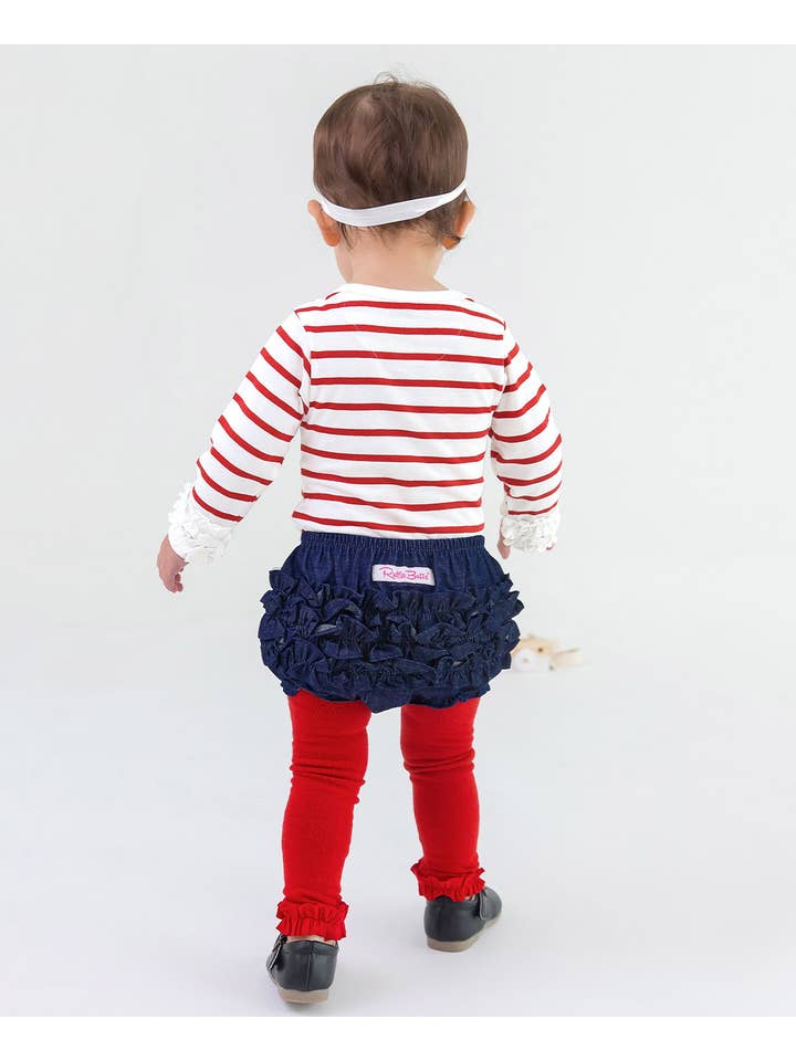 Girls Red Footless Ruffle Tights for wholesale on Faire
