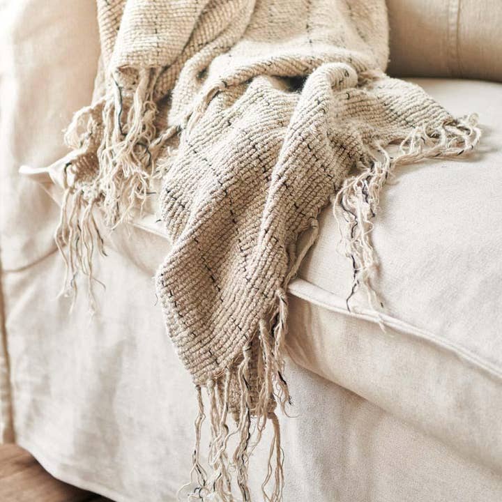 Natural Black Mayla Oversized Throw - Natural/Black for wholesale on Faire