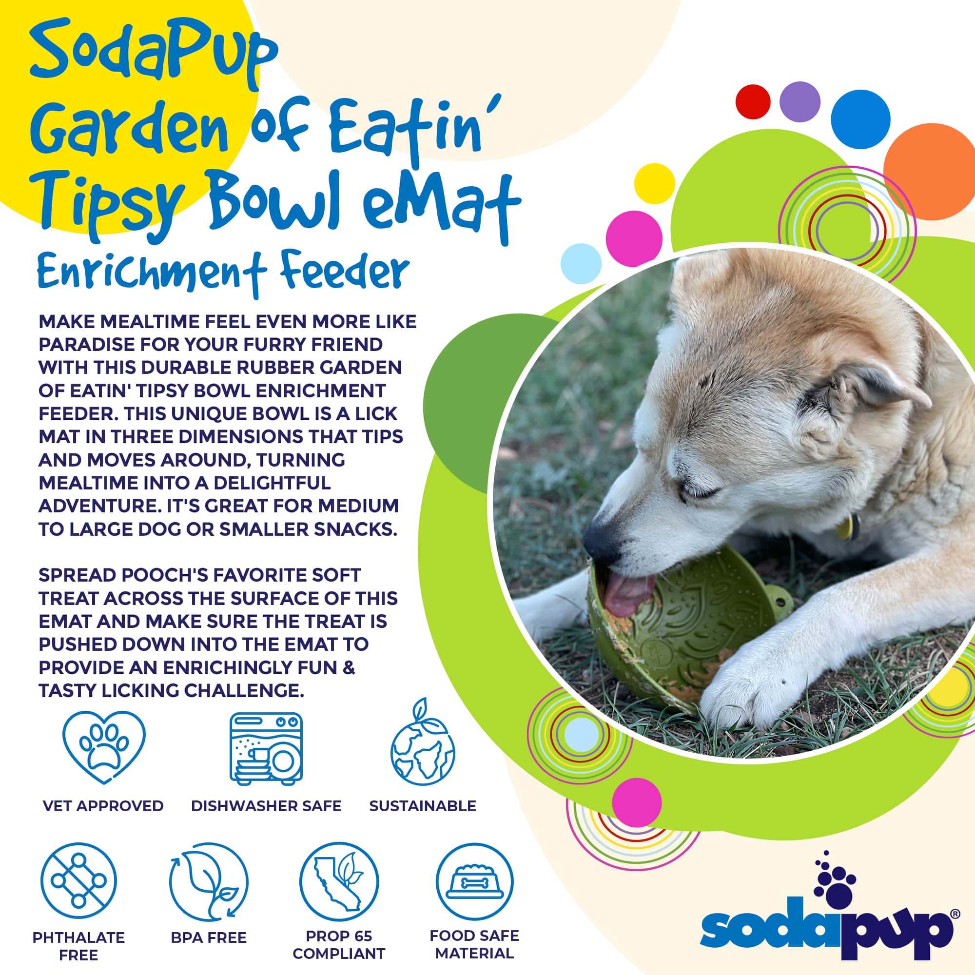 SodaPup Dog Toys - Wholesale Pet Bowl - Cat/Dog - Garden of Eatin' Tipsy Bowl1