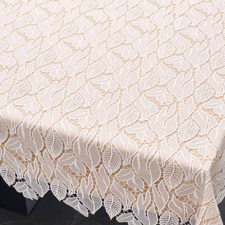 Waterdale Collection - Wholesale Tablecloth - Leaf Lace Tablecloth
