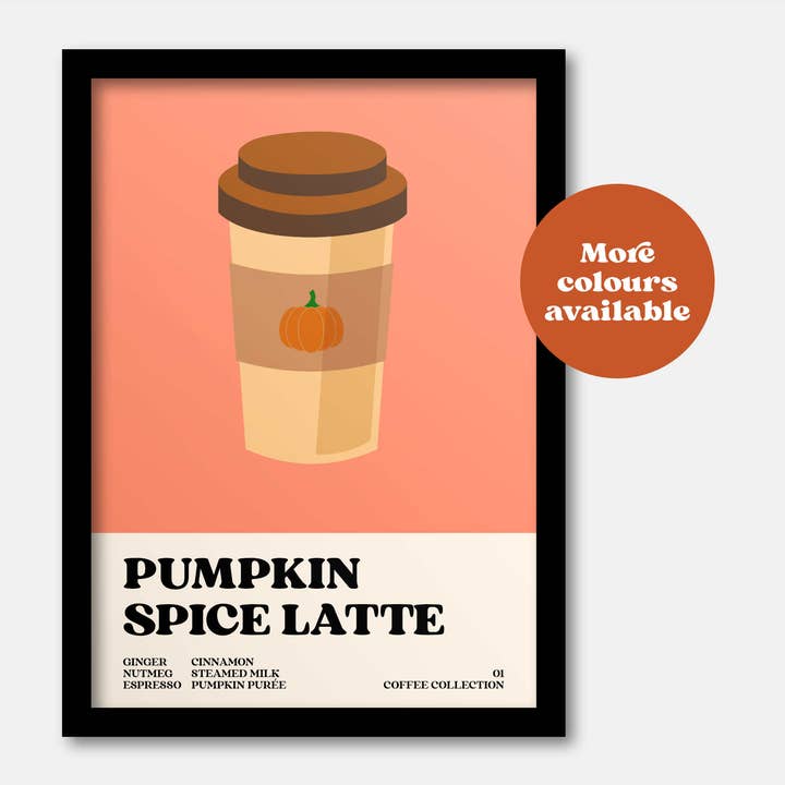 Lauren Beth Designs - Wholesale Art Print - Pumpkin Spice Latte Coffee Print1