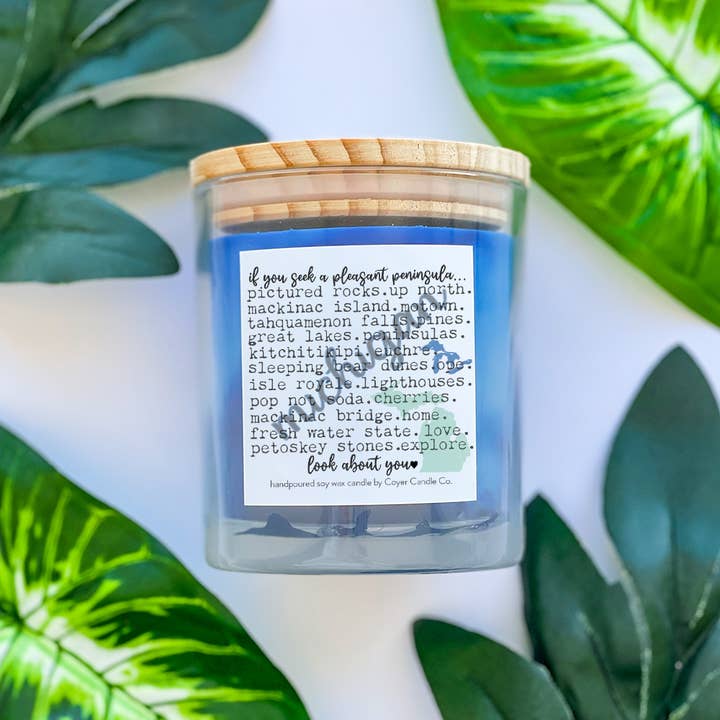 Coyer Candle Co. - Wholesale Jar/Filled Candle - 11 oz Candle Jars - If You Seek A Pleasant Peninsula...MI