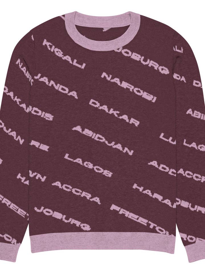 Sweatshirt Villes Africaines - Violet pour la vente par DUA MENKA