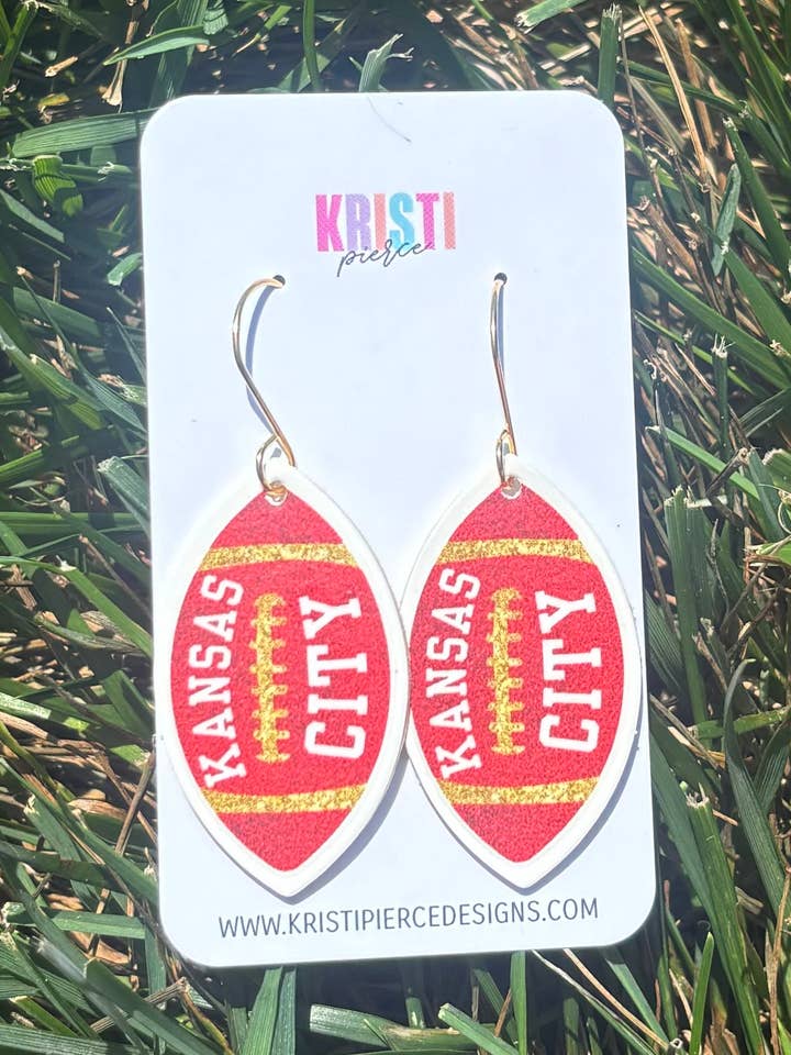KC Football Drops for wholesale by Kristi Pierce Designs
