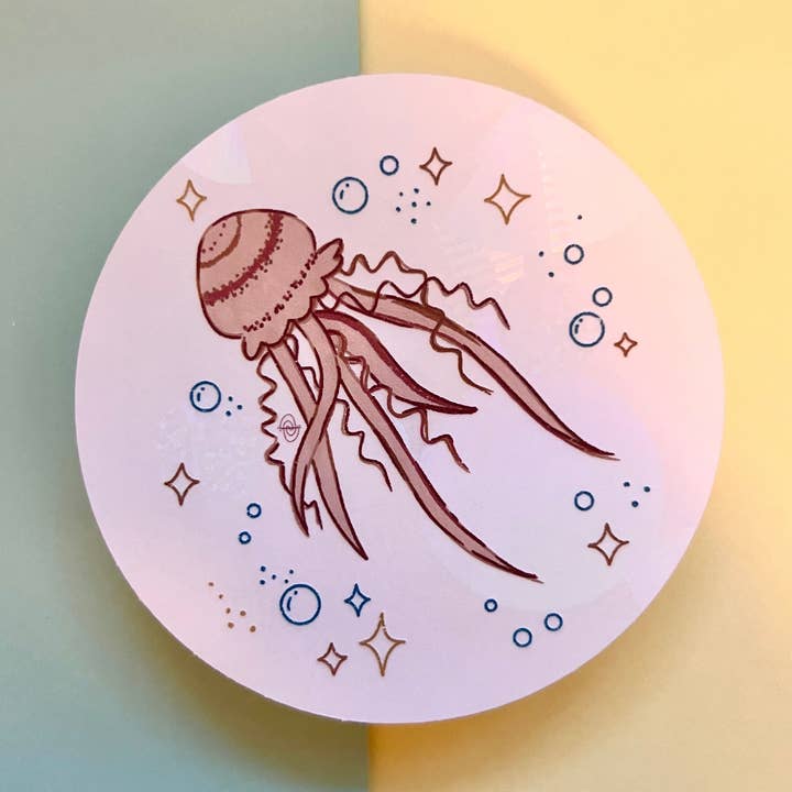 jellyfish suncatcher decal for wholesale by GLTCHGIRL
