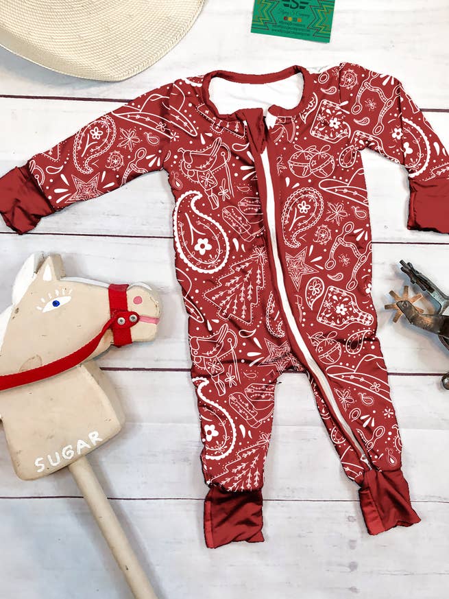 Zippie de bambú con bandana occidental navideña para niños para venta al por mayor de Flying S Company