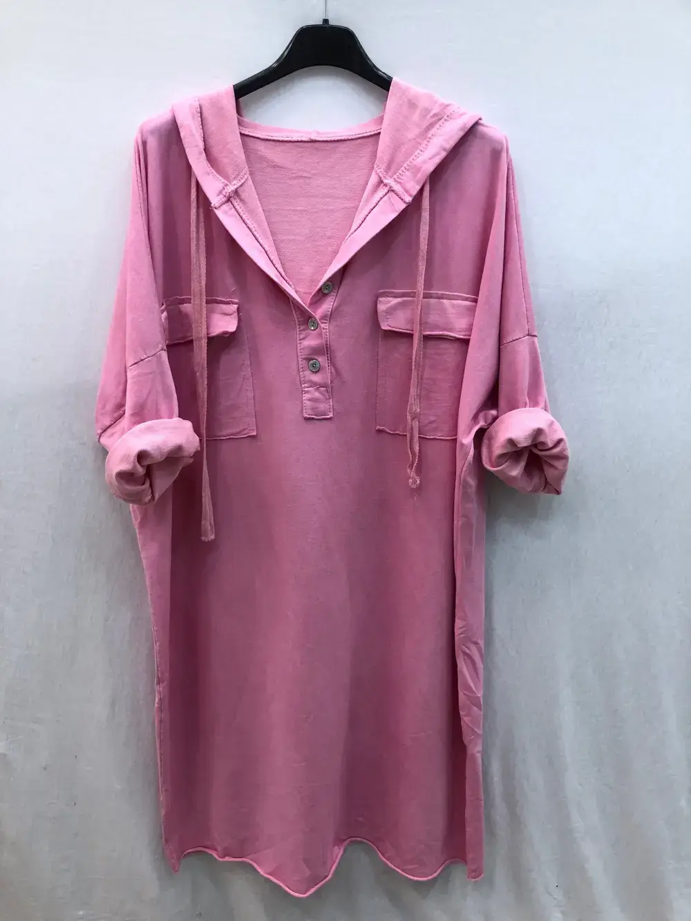Mimi & Gogo - Wholesale Dress - Women's - Hooded sweatshirt dress with pockets @8587_RSweatsPoche22