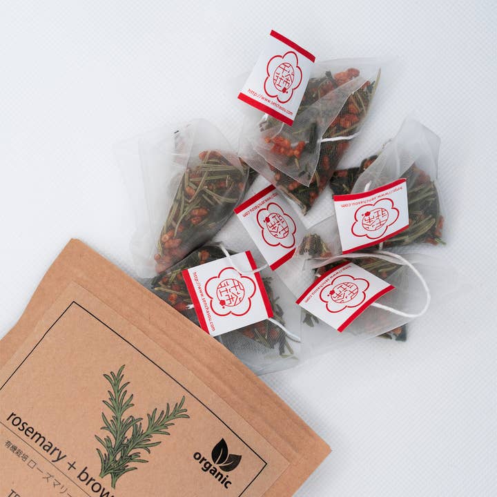 Umami Insider - Wholesale Tea Bags - Organic Rosemary & Brown Rice (Genmaicha) Tea, 0.84 oz1