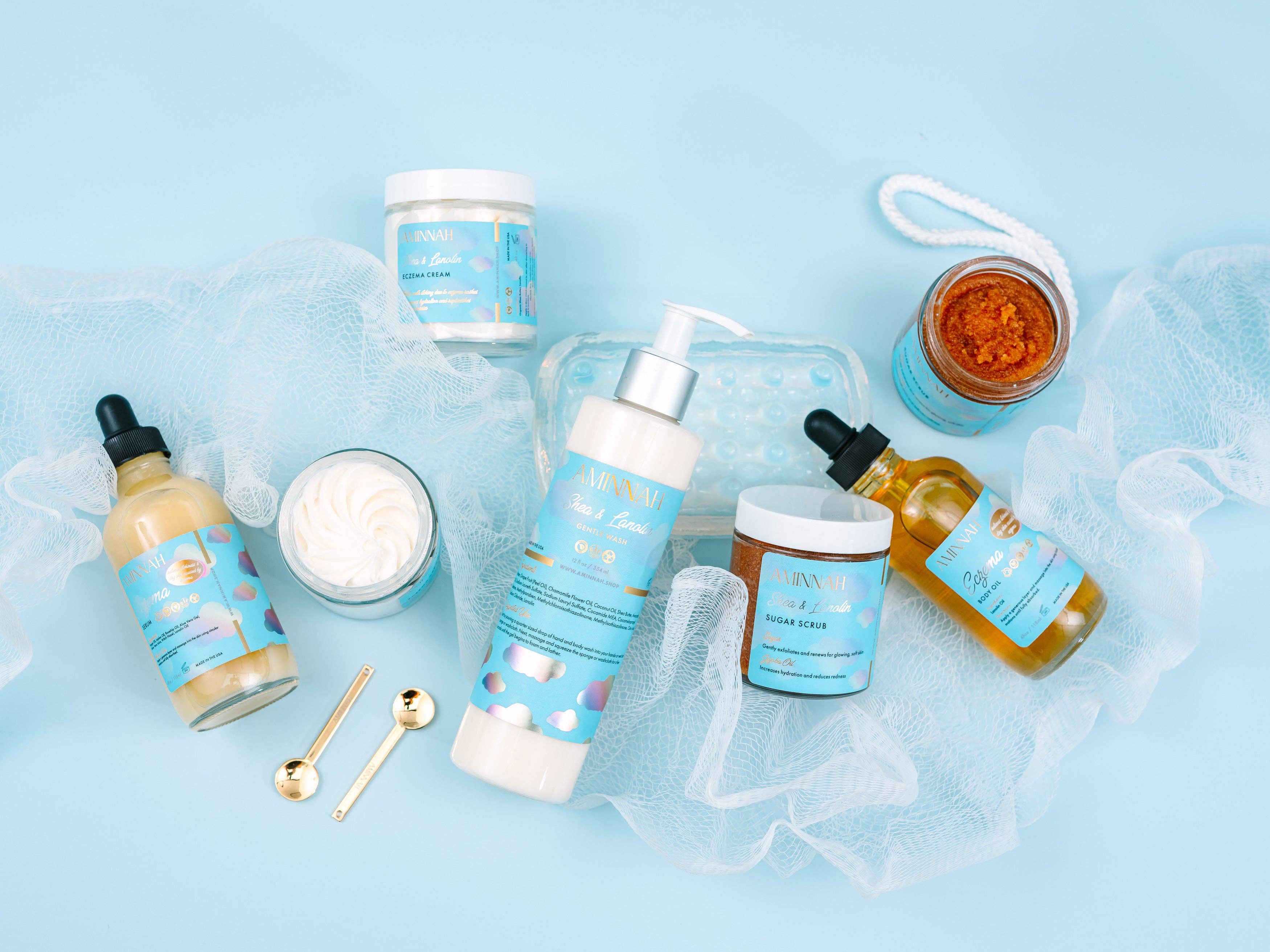 AMINNAH - Wholesale Body Wash/Shower Gel - Eczema (Shea & Lanolin) Gentle Cleanser6