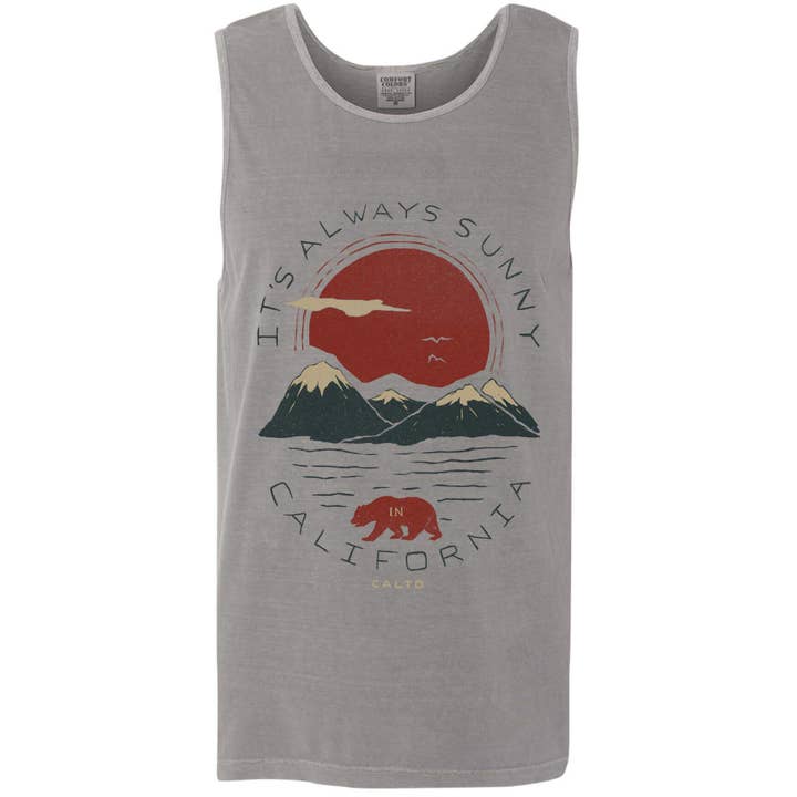 Sunny California Men's Tank for wholesale by State Bliss