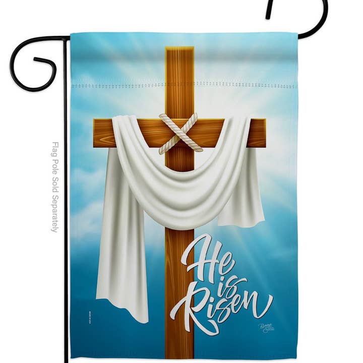 Two Group Flag Co - Venta al por mayor Bandera y manga de viento - Bandera de decoración de Pascua con fe religiosa resucitado
