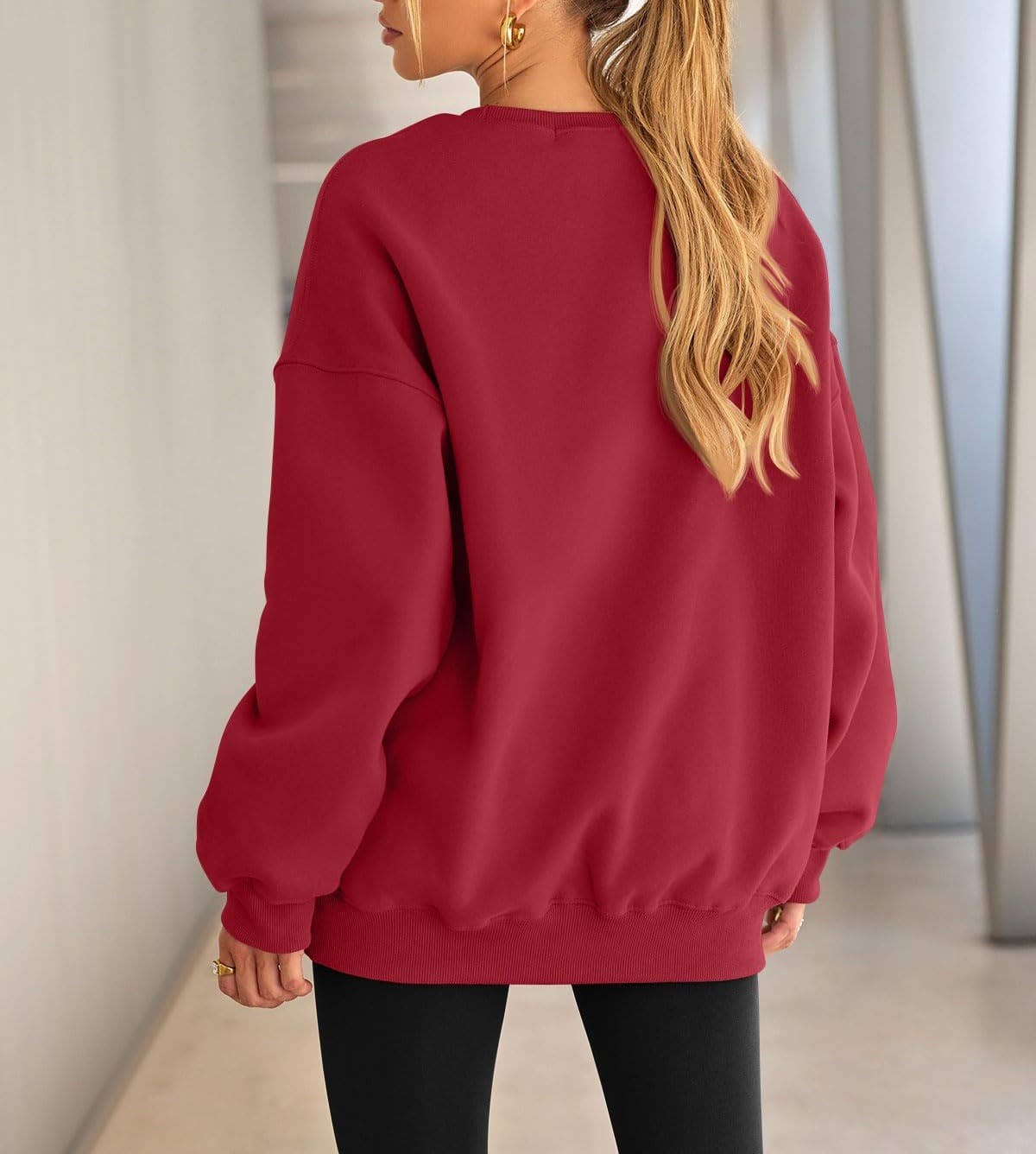 Masyal - Wholesale Sweatshirt - Women's - Women Oversize Fleece Crew Neck Sweatshirts15