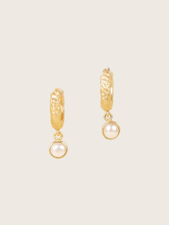 Tira Pendientes de perlas de agua dulce chapados en oro fino reciclado de 18K - postes de plata 925 para venta al por mayor de SHANSHAN