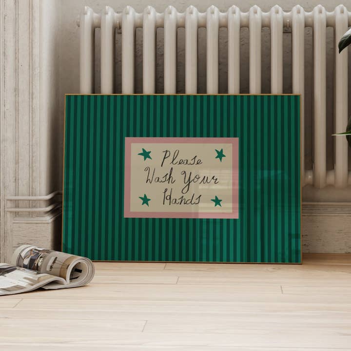 Please Wash Your Hands Striped Print for wholesale by Lune Club