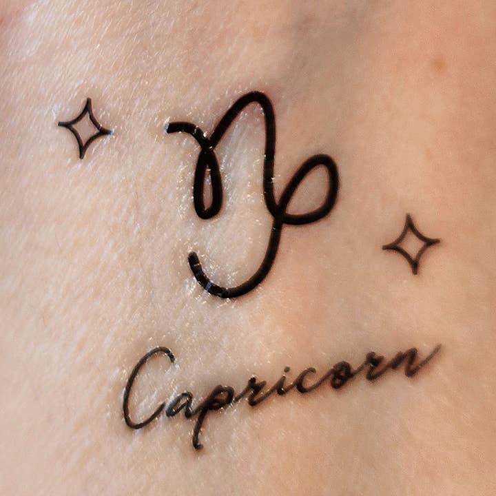 4 Capricorn zodiac sign temporary tattoos for wholesale by encredelicate