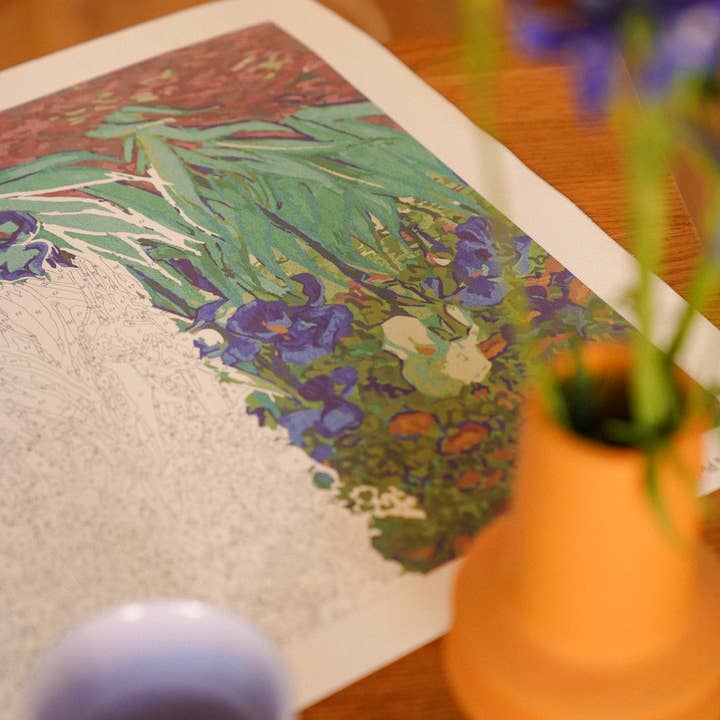Winnie's Picks - Wholesale DIY Craft Kit - Irises, by Vincent van Gogh - Self-care Paint by Numbers kit2