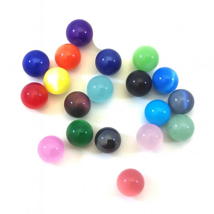 Perles Œil de Chat Non Percées 8mm – Lot de 20 pièces Mélange Multicolore pour la vente par Only Beads