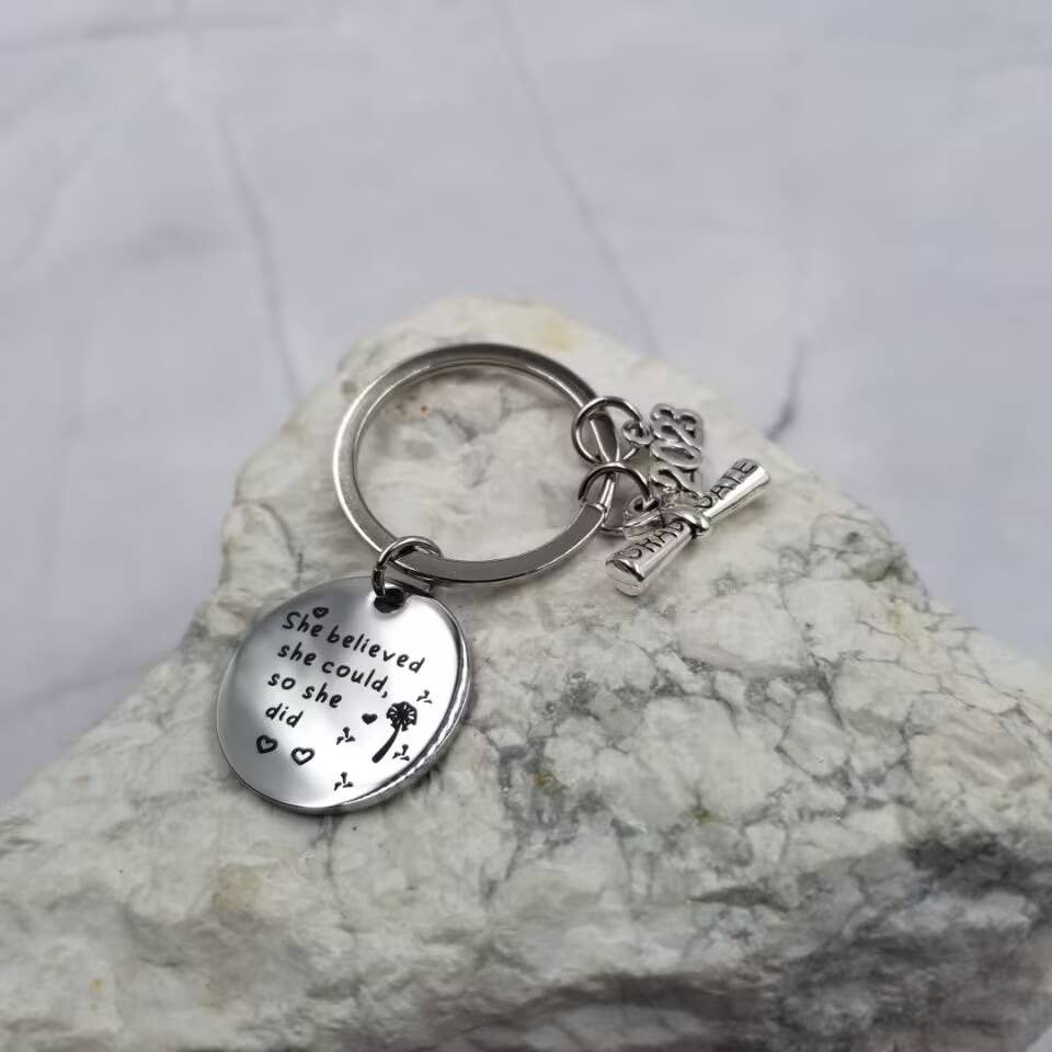 The Pretty Jewellery - Wholesale Keychain - Women's - She believed she could Keychain - Graduation Gift2