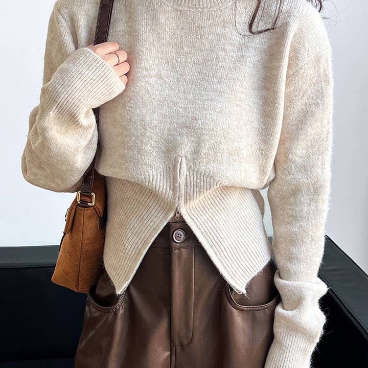 Marayn - Vendita all'ingrosso Maglione tricot - Donna - NUOVO Luxi 2025 Chic Maglione Corto con Zip1