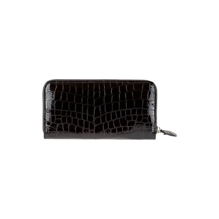 SEBASTIANSTURM - Venta al por mayor Cartera - Mujer - Cartera Lucy - Hecho de madera auténtica de roble ahumado y charol con aspecto de cocodrilo