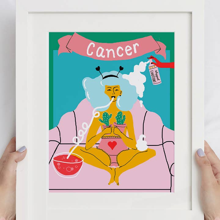 Cancer Zodiac Sign Art Print for wholesale by Mars and moi