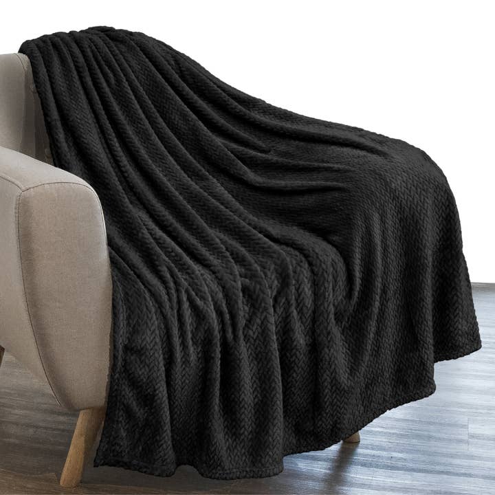 Pavilia - Venta al por mayor Mantas de sofá - Manta polar con textura de hojas