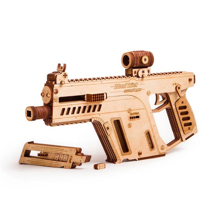 WoodTrick - Wholesale Wood Toy - Kids - Wood Trick Assault Gun Wooden 3D Mechanical Model Kit0
