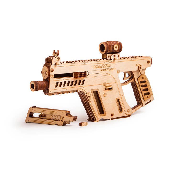 Wood Trick Assault Gun Wooden 3D Mechanical Model Kit for wholesale by WoodTrick