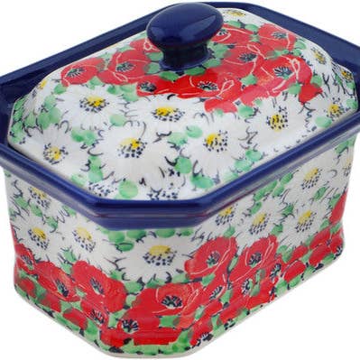 Cake Box 6" 6" Spring Blossom Harmony Theme UNIKAT for wholesale by Polmedia Polish Pottery