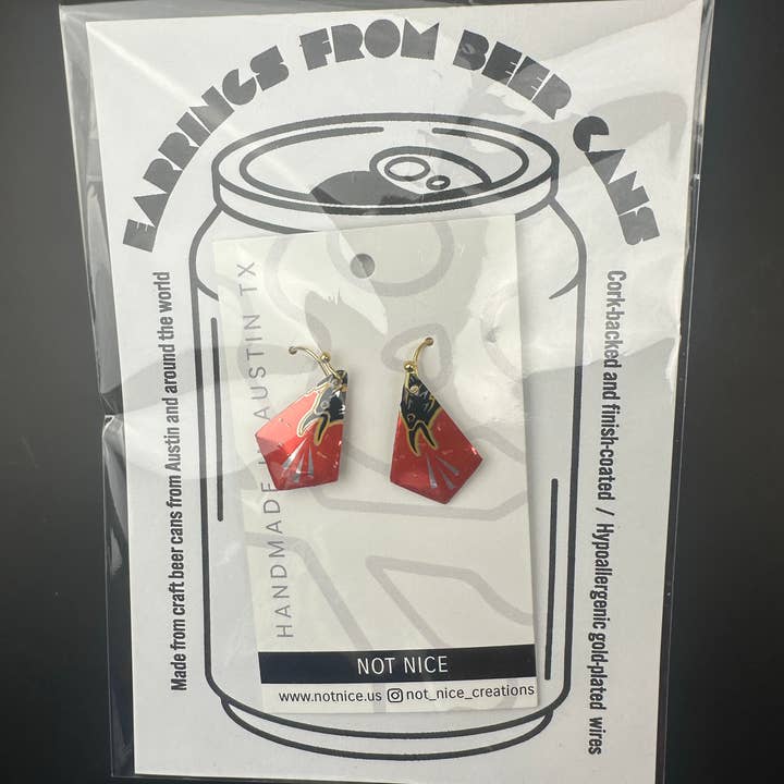 Not Nice - Wholesale Dangle Earrings - Mixed Set of 12 Upcycled Craft Beverage Can Dangle Earrings1