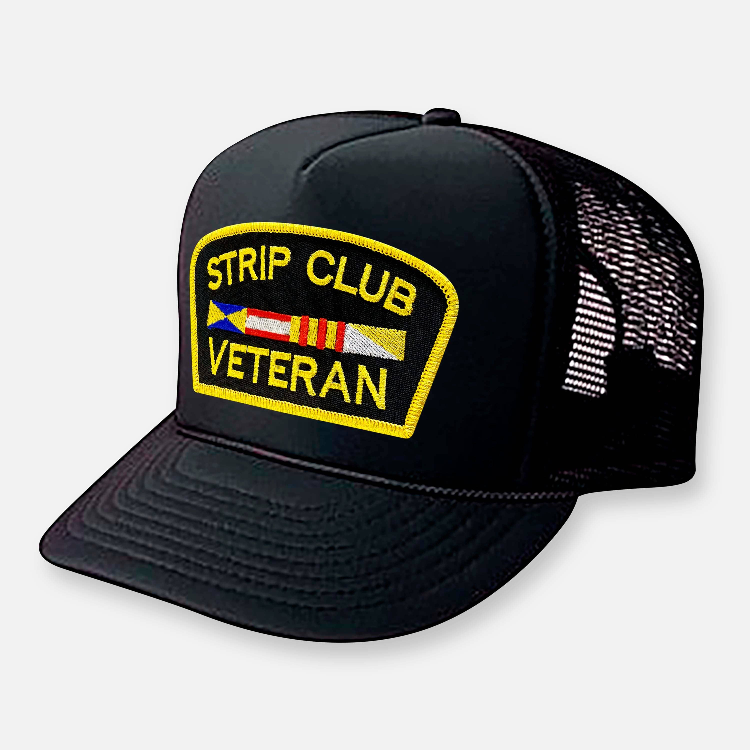 Webig Moto Company - Venta al por mayor Gorra trucker - Unisex - SOMBRERO CON PARCHE CURVO PARA VETERANOS DEL CLUB DE STRIPTEASE1
