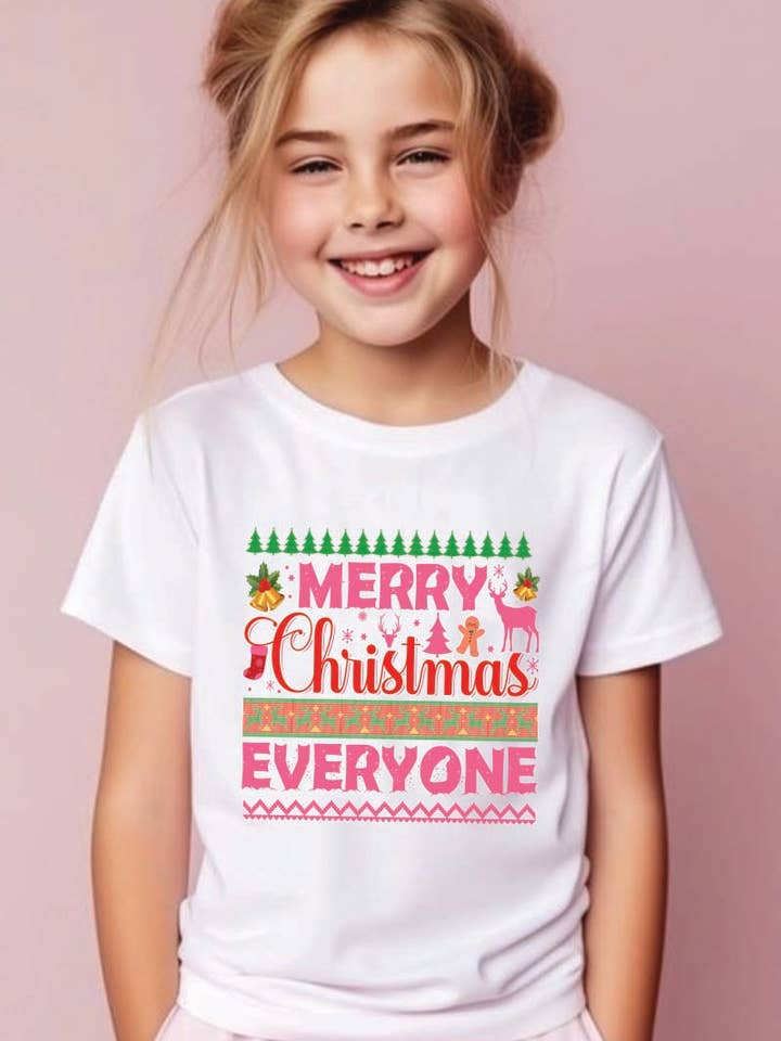 L1343 - GOD JUL grafisk t-shirt för wholesale av KNOCK ON THE STYLE