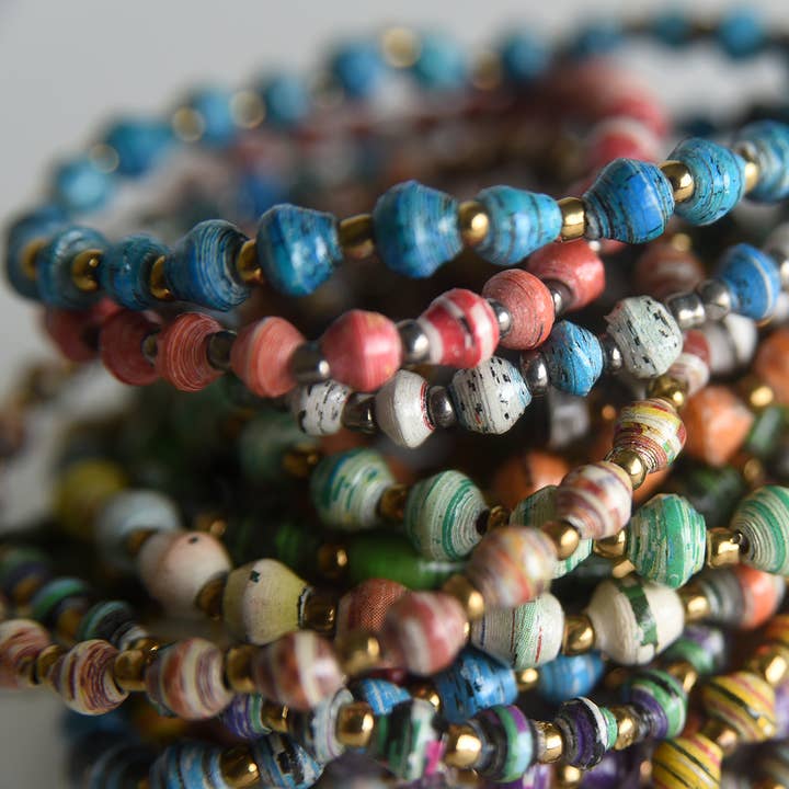 Project Have Hope - Wholesale Jewelry Set - Recycled Paper Bead Stretch Bracelets Sets