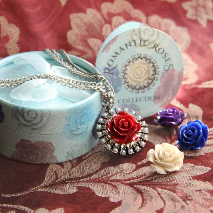 Interchangeable Roses Necklace Set N1211 for wholesale by Sweet Romance Jewelry