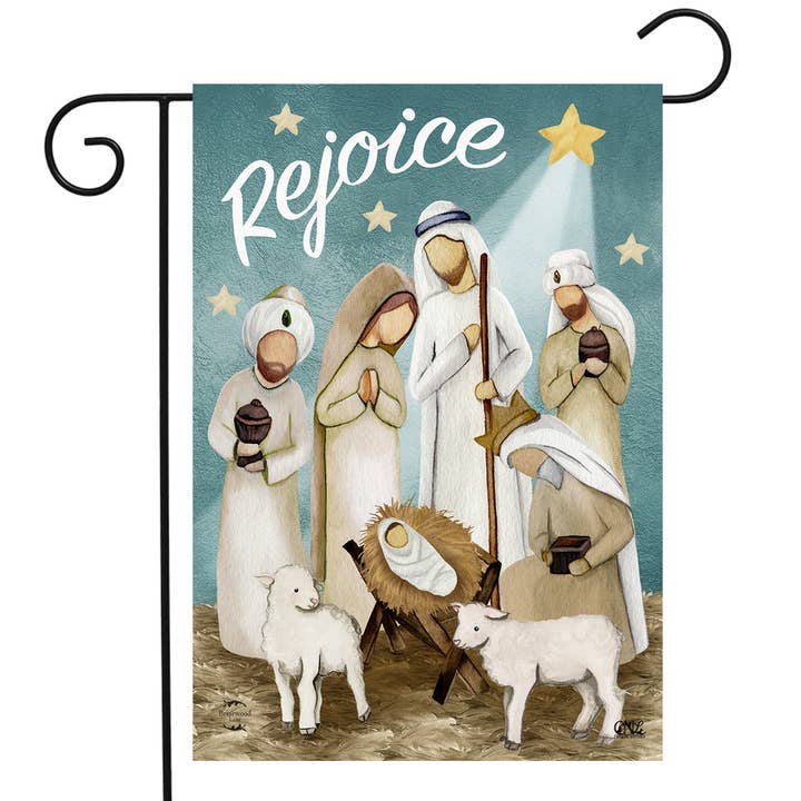 Briarwood Lane - Wholesale Flag - Rejoice Nativity Garden Flag