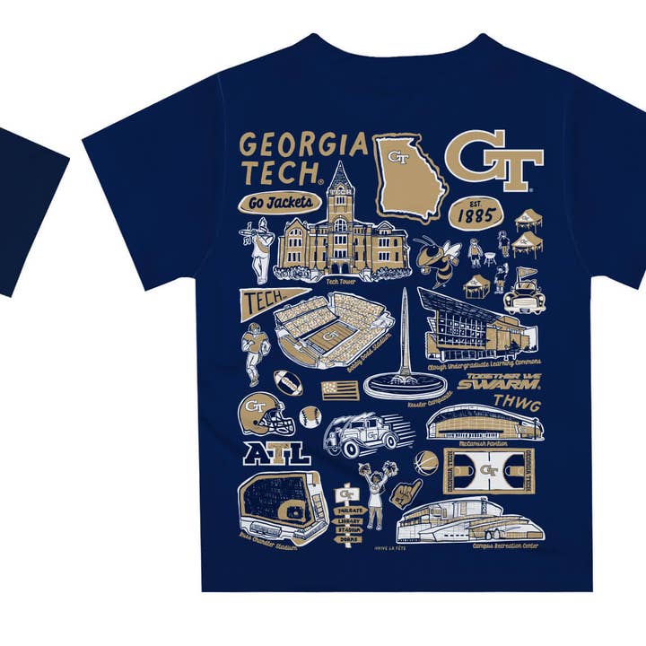 Vive La Fete - Wholesale Screen Printed T-Shirt - Kids - Georgia Tech Yellow Hand Sketched Impressions Boys T-Shirt4