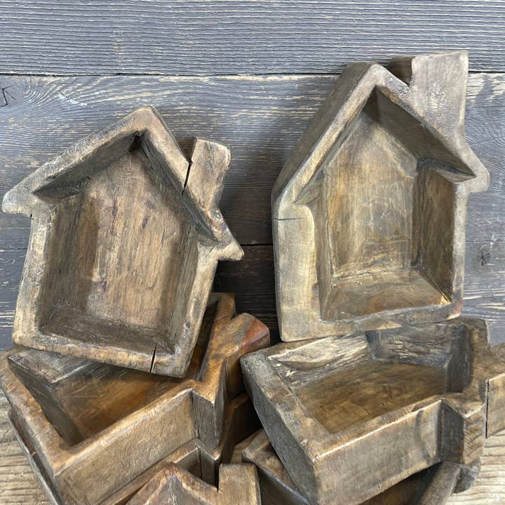 My Amigos Imports - Wholesale Decorative Plate/Dish/Bowl - NFC House-WH5P-6x7-Not for Candles-House Dough Bowl-Waxed2